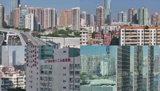 广州中轴线建筑航拍高清在线视频素材下载