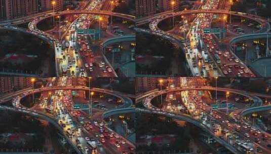 长沙湘府路大桥夜景高清在线视频素材下载