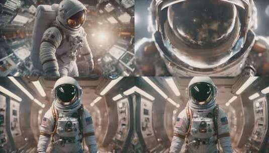 宇航员 宇航员在太空舱高清在线视频素材下载