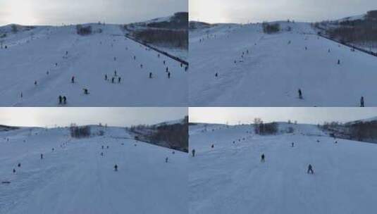 内蒙古牙克石凤凰山滑雪场高清在线视频素材下载