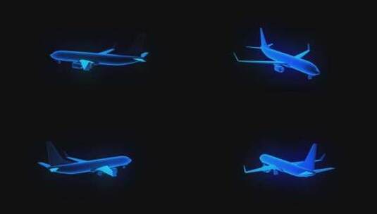 3D客机航班全息投影素材高清在线视频素材下载
