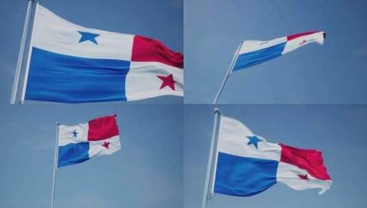 巴拿马旗帜高清在线视频素材下载
