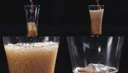 可乐倒入杯中高清在线视频素材下载