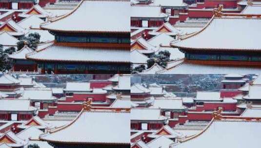 北京故宫紫禁城雪景高清在线视频素材下载