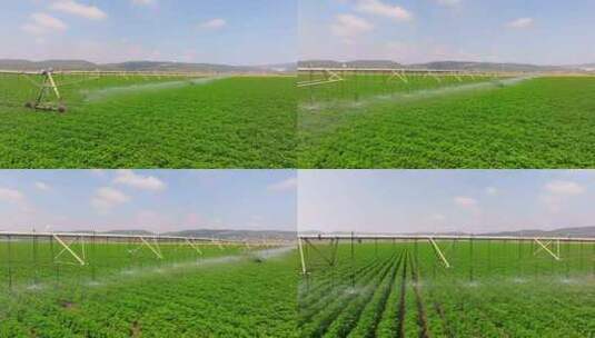 农田灌溉航拍高清在线视频素材下载