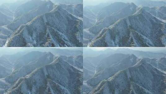 江西三清山山脉雪景风光航拍高清在线视频素材下载