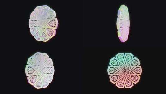 3D抽象装饰品彩虹全彩伊斯兰阿拉伯图案循高清在线视频素材下载