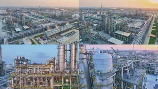 石油化工厂炼油厂航拍素材高清在线视频素材下载