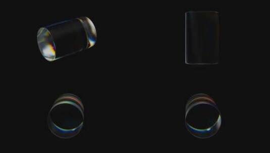 具有色散效果的3d透明旋转光面圆柱体彩虹高清在线视频素材下载