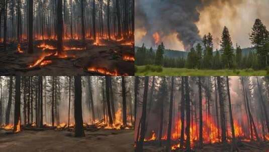 森林火灾 救火高清在线视频素材下载