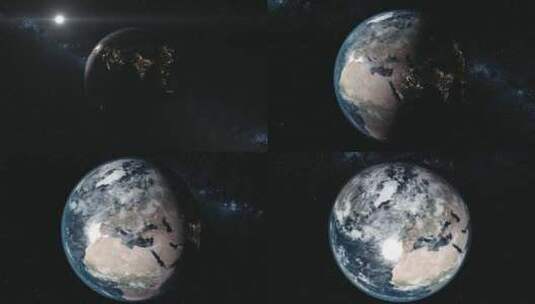 黑色空间中行星地球对银河系的运动图高清在线视频素材下载