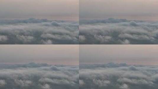 贵州龙里大草原清晨平流雾航拍高清在线视频素材下载