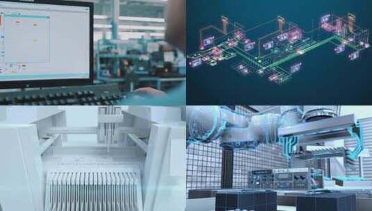 新质生产力 自动化生产线 数字工厂 科技高清在线视频素材下载