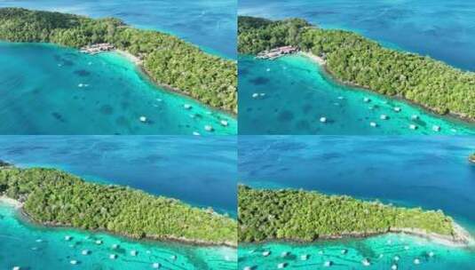 印度尼西亚鲁比亚岛，展示其充满活力的蓝色高清在线视频素材下载