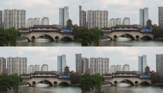 成都安顺郎桥航拍中国高清在线视频素材下载