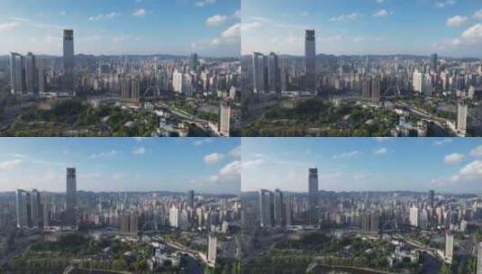 贵州贵阳城市蓝天白云天际线航拍高清在线视频素材下载