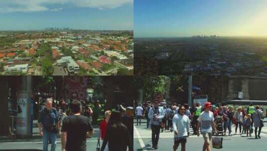 澳大利亚墨尔本城市空镜 墨尔本街景实拍高清在线视频素材下载