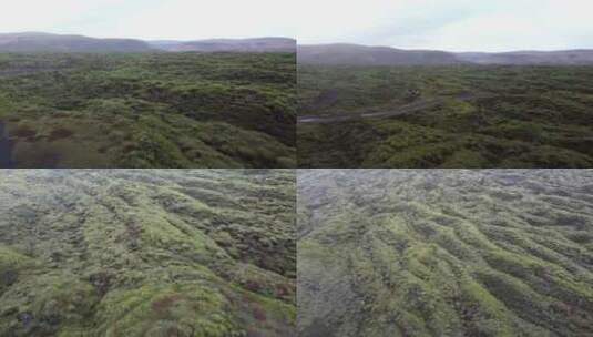 4k航拍冰岛Eldhraun极地苔原熔岩原高清在线视频素材下载