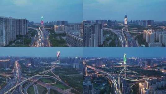 郑州绿地中心千玺广场高清在线视频素材下载