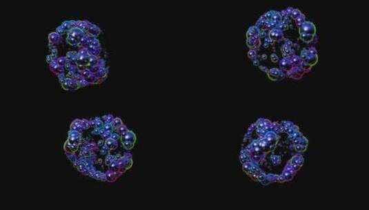 从抽象黑色液滴到抽象球体的旋转高清在线视频素材下载