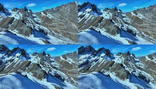 航拍壮观的雪山景色高清在线视频素材下载