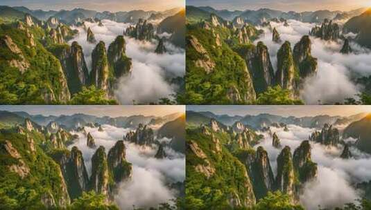 山峦云海日出自然风光高清在线视频素材下载