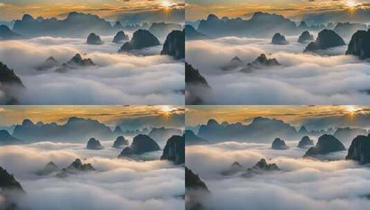 山脉云海日出景观高清在线视频素材下载