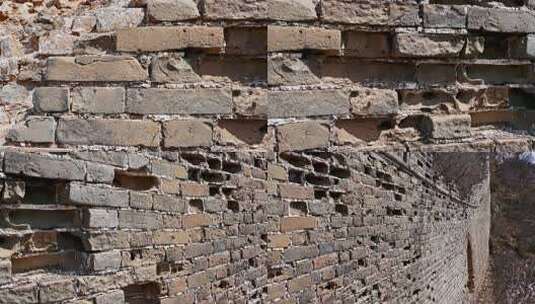 古老石砖墙特写高清在线视频素材下载