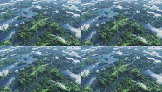 俯瞰山川河流自然风光高清在线视频素材下载