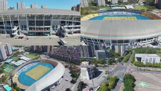 4K重庆永川体育中心永川体育馆高清在线视频素材下载