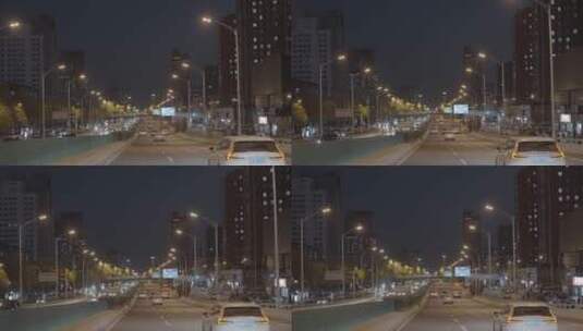 北京国贸三环夜景 汽车行驶在三环国贸高清在线视频素材下载