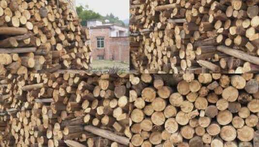 广东农村屋檐木材木柴高清在线视频素材下载