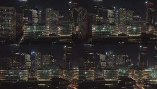 深圳南山区科技创新园夜景航拍高清在线视频素材下载