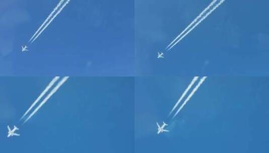 飞机起飞 飞机尾迹 飞机拉线高清在线视频素材下载