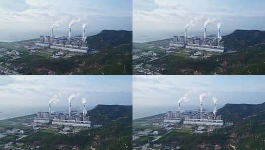 4k能源核电核电站公司主塔热力发电高清在线视频素材下载
