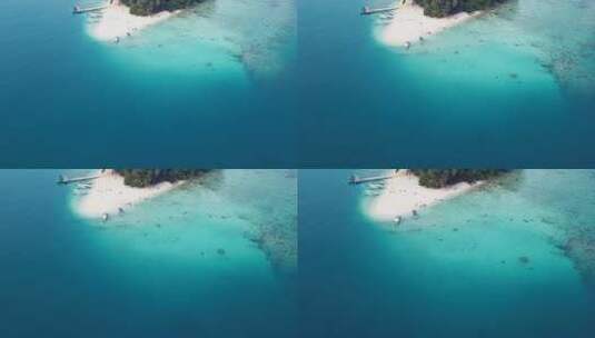印尼 亚航 大海 小岛 航拍高清在线视频素材下载