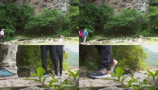 4kl1千峰石 大斑岩大景走路转特写高清在线视频素材下载