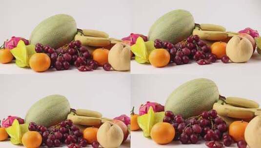 新鲜果篮水果鲜果实拍4k高清在线视频素材下载