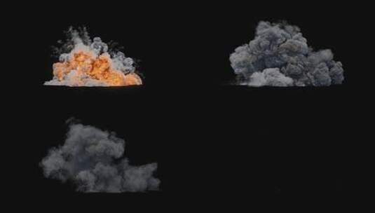 4k巨大的大型爆炸烟尘火光光效-alpha (9)高清在线视频素材下载