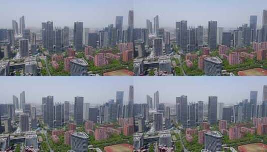 4k 航拍南京中央商务区房地产背景高清在线视频素材下载