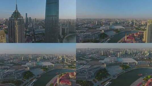 4K高清航拍天津城市建筑高清在线视频素材下载