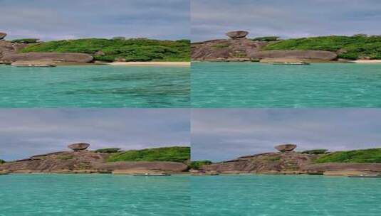 拍摄海岛边的船高清在线视频素材下载