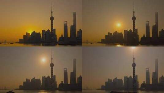 上海中国天际线的时移高清在线视频素材下载