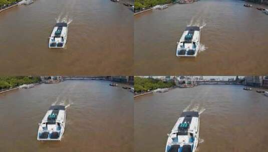河面游动的船高清在线视频素材下载