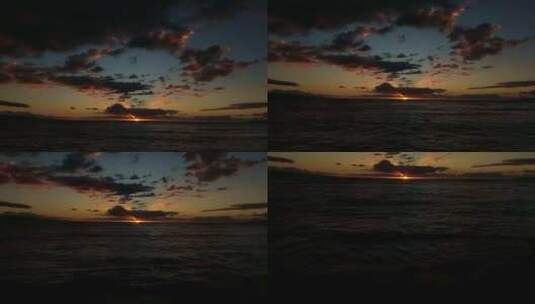 背景中的日落海滩景观高清在线视频素材下载