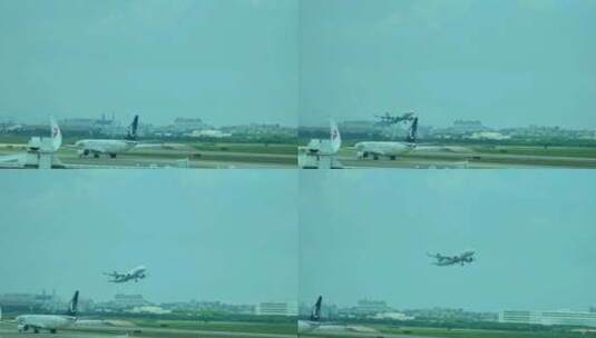 福建厦门高崎国际机场起飞的春秋航空航班高清在线视频素材下载