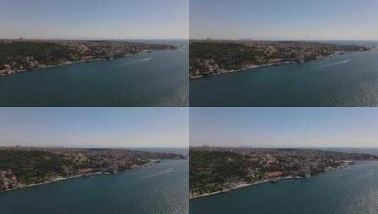 鸟瞰海峡城市高清在线视频素材下载