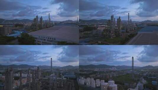 4k珠海高栏港化工炼油石化企业炼油厂航拍高清在线视频素材下载