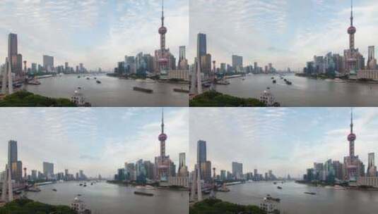 延时拍摄黄浦江上海市区高清在线视频素材下载