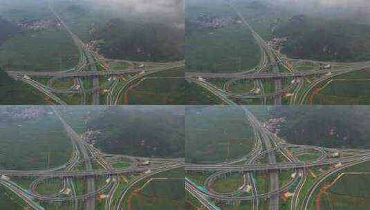 4K航拍广西合那高速公路高清在线视频素材下载